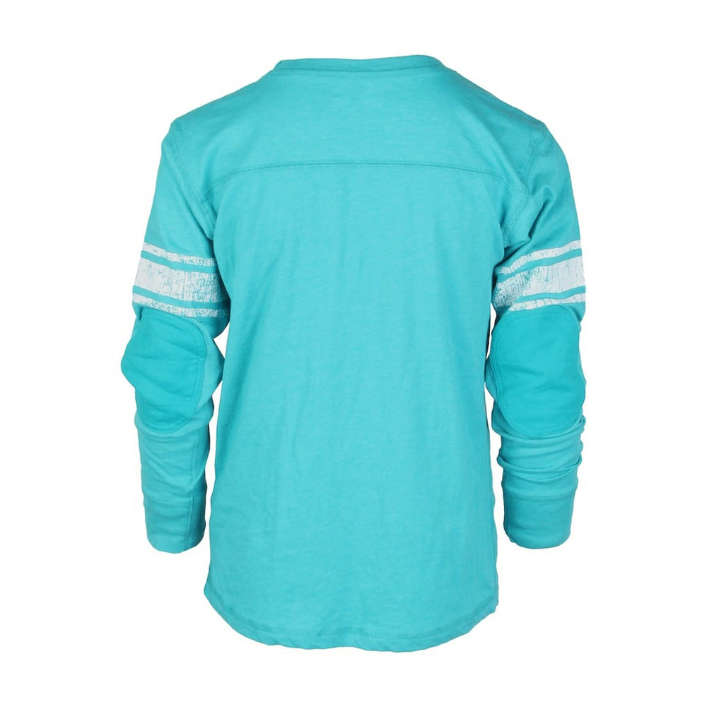 Miami Dolphins Wes & Willy Youth Football Long Sleeve T-Shirt Aqua