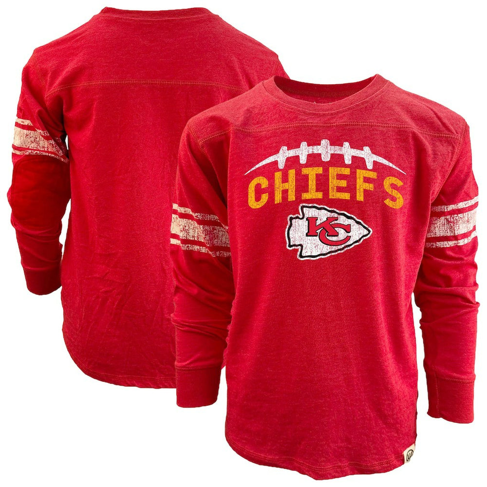 Kansas City Chiefs Wes & Willy Youth Football Long Sleeve T-Shirt Red