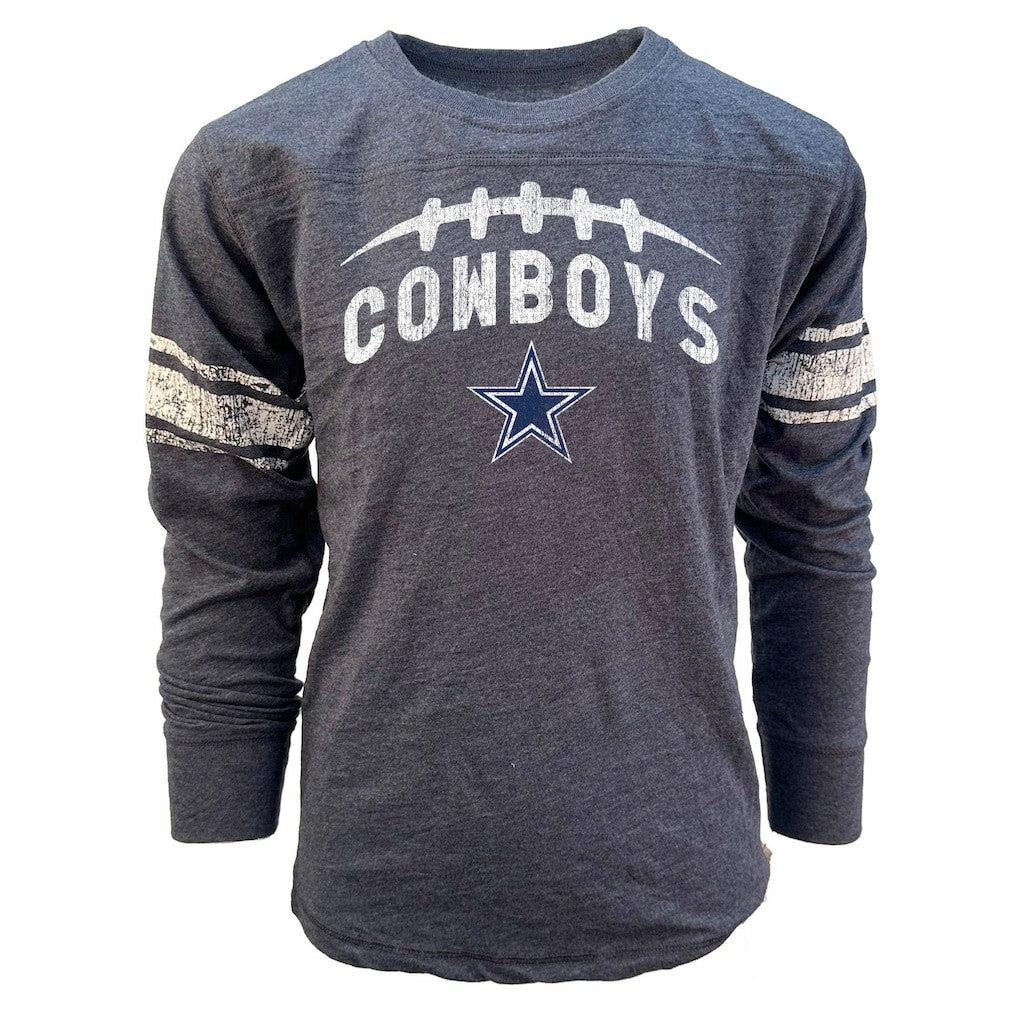 Dallas Cowboys Wes & Willy Youth Football Long Sleeve T-Shirt Navy