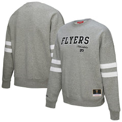 NHL Philadelphia Flyers Mitchell & Ness Women's Logo Lightweight Pullover Sweatshirt - Heather Gray