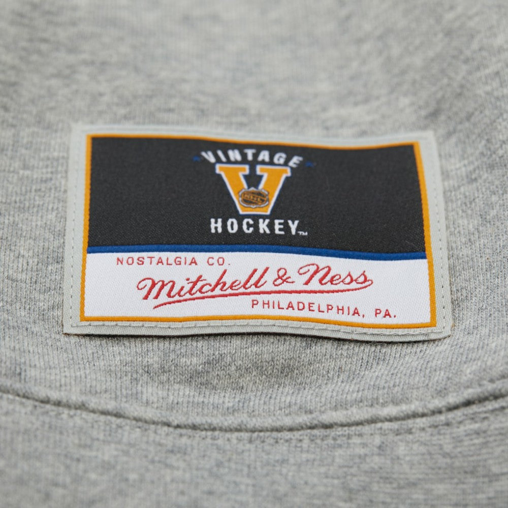 NHL New York Rangers Mitchell & Ness Women's Logo Lightweight Pullover Sweatshirt - Heather Gray