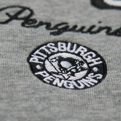 NHL Pittsburgh Penguins Mitchell & Ness Women's Logo Lightweight Pullover Sweatshirt - Heather Gray