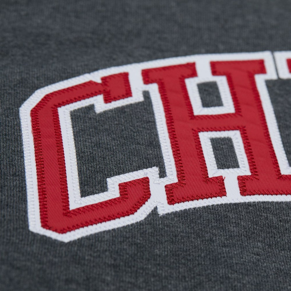 NHL Chicago Blackhawks Mitchell & Ness Playoff Win Fleece Pullover Sweatshirt - Heather Charcoal