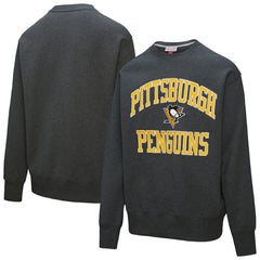 NHL Pittsburgh Penguins Mitchell & Ness Playoff Win Fleece Pullover Sweatshirt - Heather Charcoal