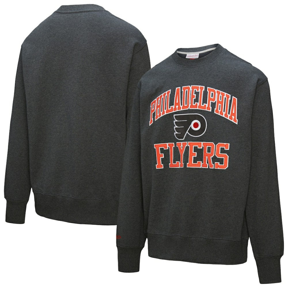 NHL Philadelphia Flyers Mitchell & Ness Playoff Win Fleece Pullover Sweatshirt - Charcoal