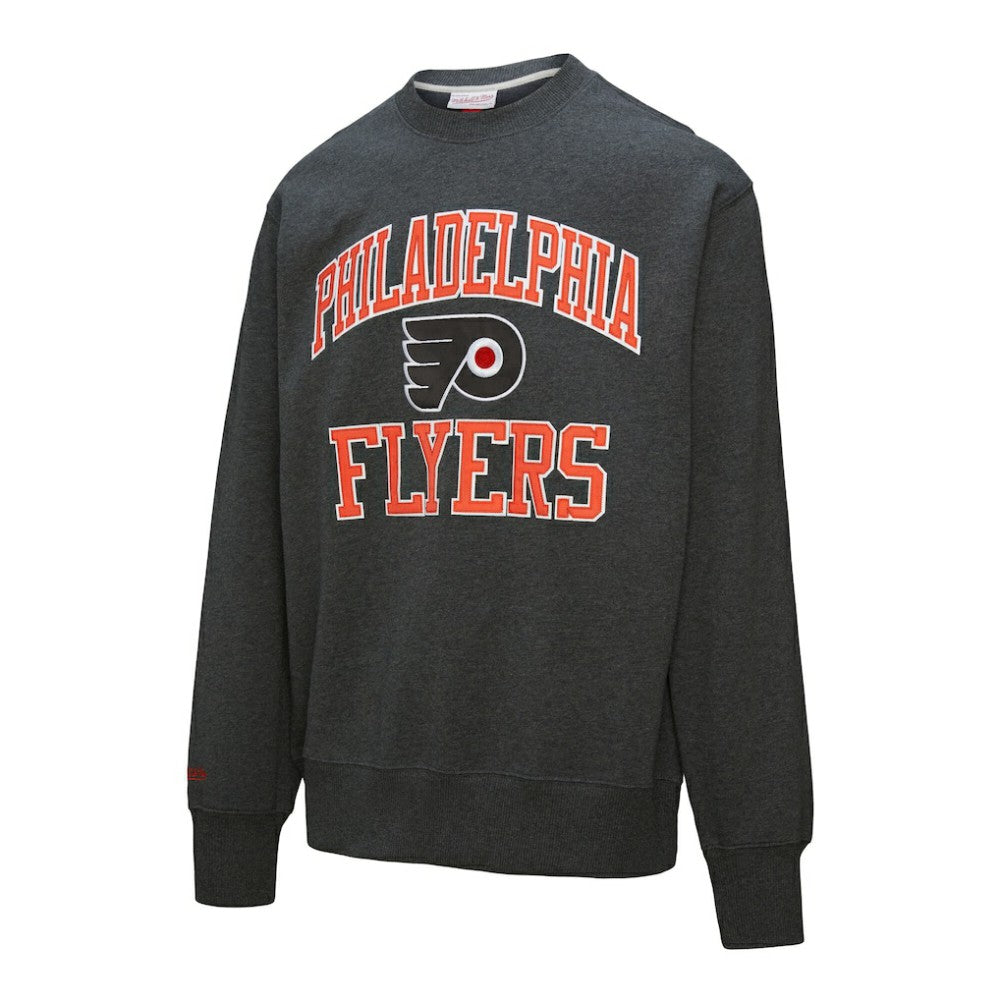 NHL Philadelphia Flyers Mitchell & Ness Playoff Win Fleece Pullover Sweatshirt - Charcoal