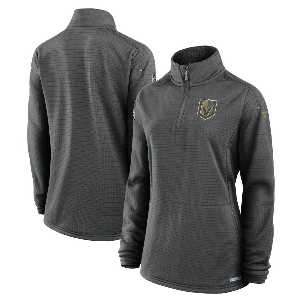 NHL Vegas Golden Knights Fanatics Women's Authentic Pro Rink Quarter-Zip Pullover  - Charcoal