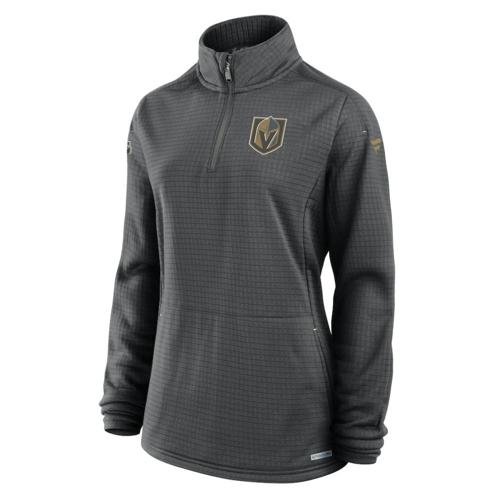NHL Vegas Golden Knights Fanatics Women's Authentic Pro Rink Quarter-Zip Pullover  - Charcoal