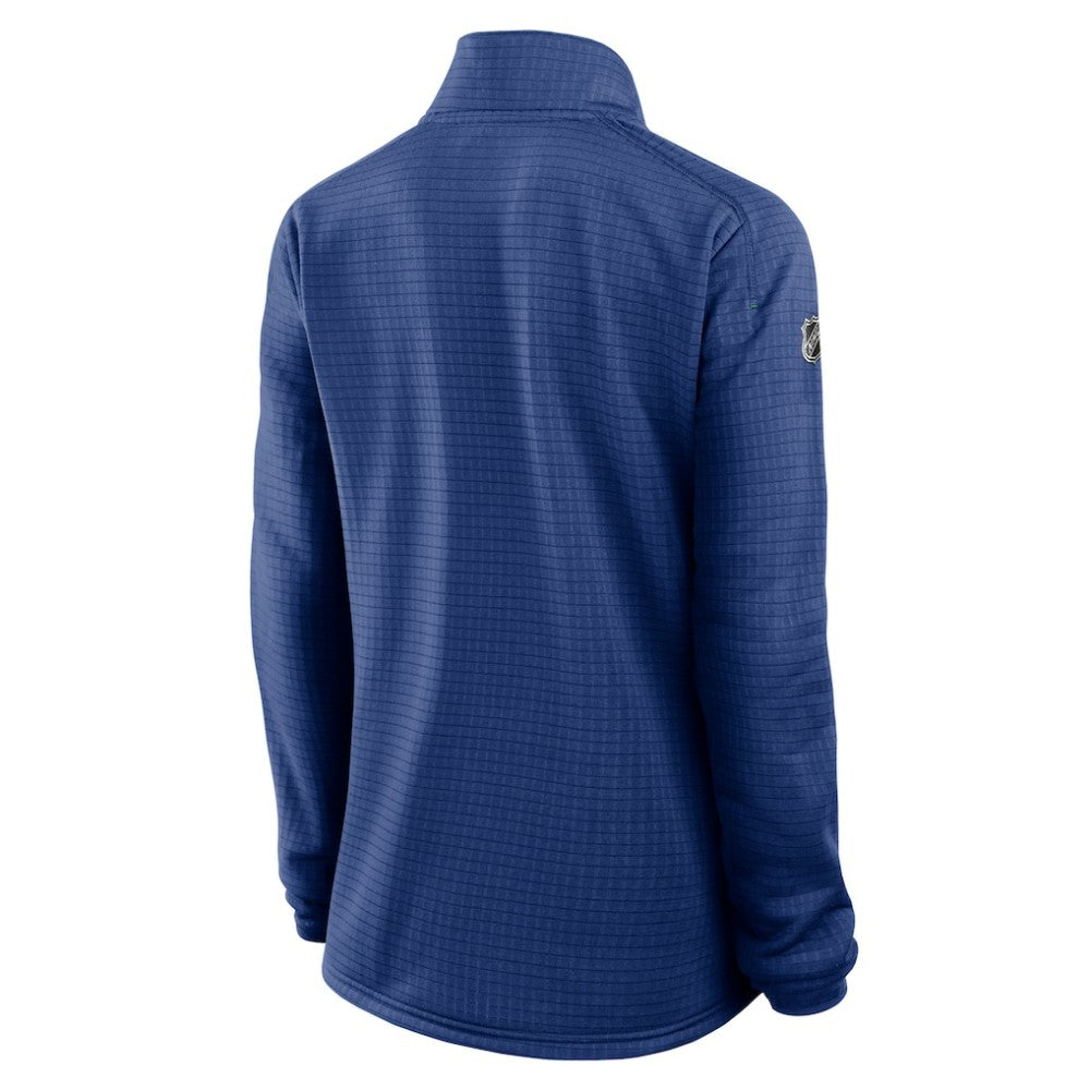 NHL Vancouver Canucks Fanatics Women's Authentic Pro Rink Quarter-Zip Pullover  - Blue