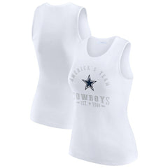 Dallas Cowboys WEAR by Erin Andrews Women's Ribbed Graphic Tank Top White