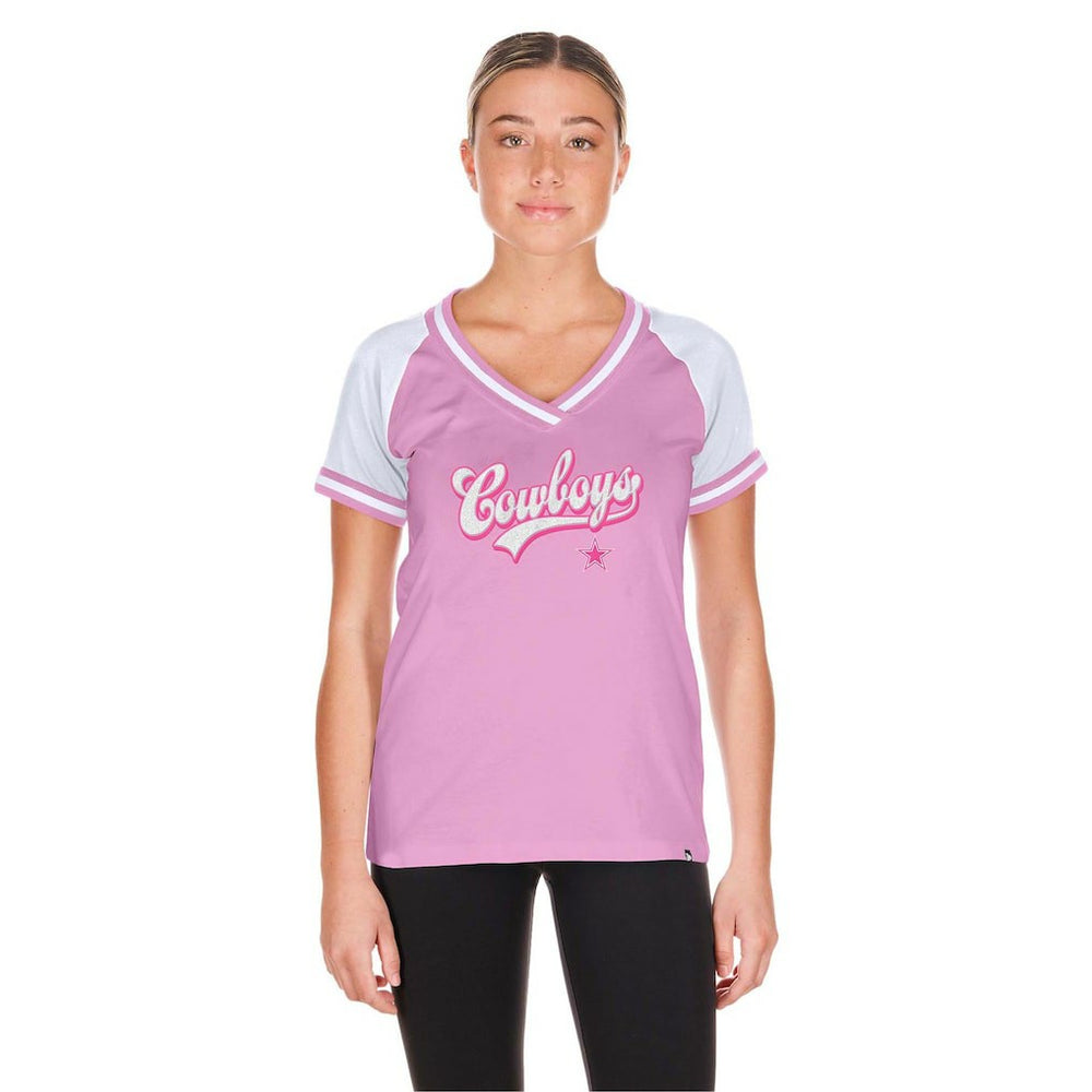 Dallas Cowboys New Era Women's Mommy & Me V-Neck T-Shirt Pink