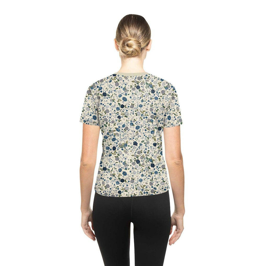 Dallas Cowboys New Era Women's Glam Game Floral Scoop Neck T-Shirt Cream