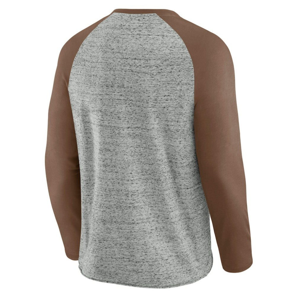 San Diego Padres Darius Rucker Collection by Fanatics Raw Edge Raglan Long Sleeve Baseball T-Shirt - Heather Gray T-shirts