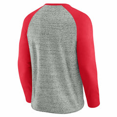 Cincinnati Reds Darius Rucker Collection by Fanatics Raw Edge Raglan Long Sleeve Baseball T-Shirt - Heather Gray T-shirts