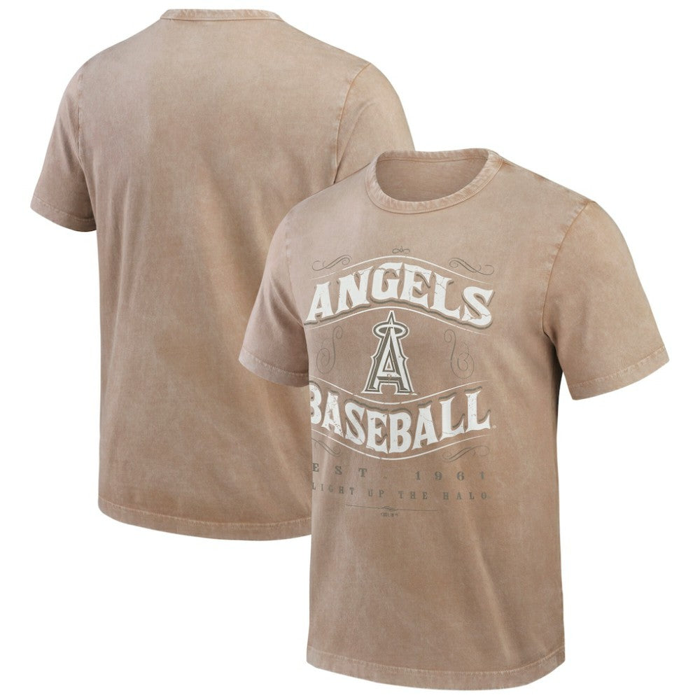 Los Angeles Angels Darius Rucker Collection by Fanatics Sunfaded T-Shirt - Tan T-shirts