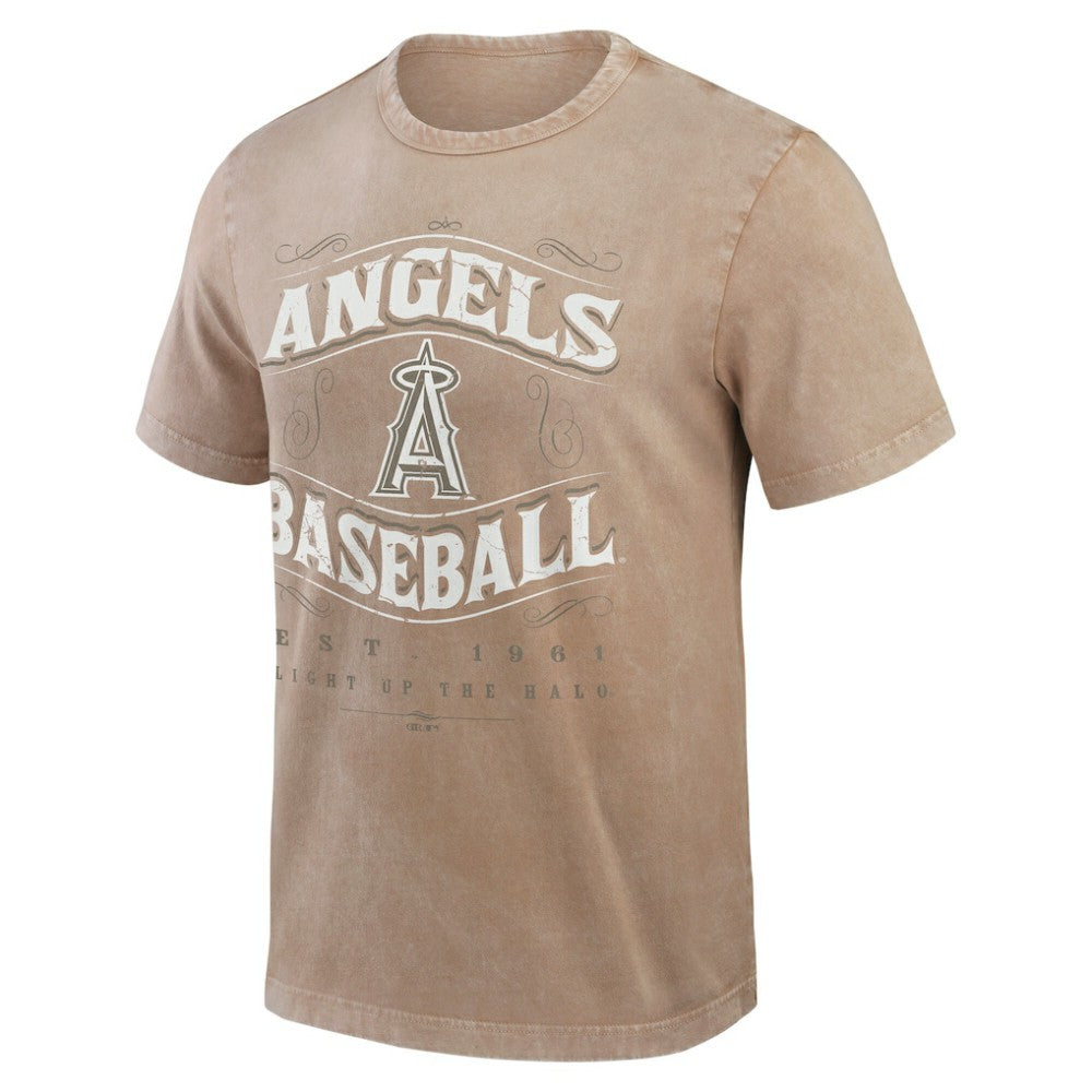 Los Angeles Angels Darius Rucker Collection by Fanatics Sunfaded T-Shirt - Tan T-shirts