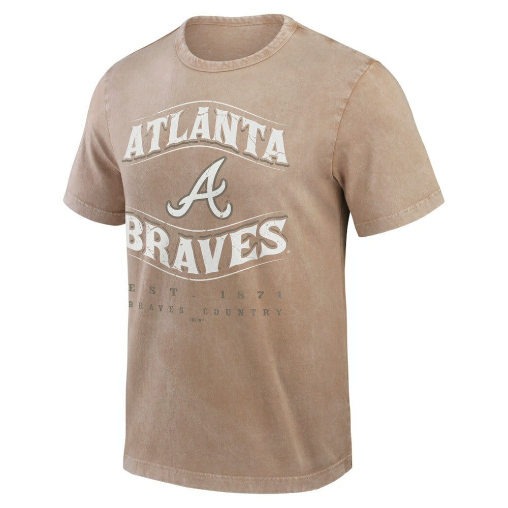 Atlanta Braves Darius Rucker Collection by Fanatics Sun Faded T-Shirt - Tan T-shirts