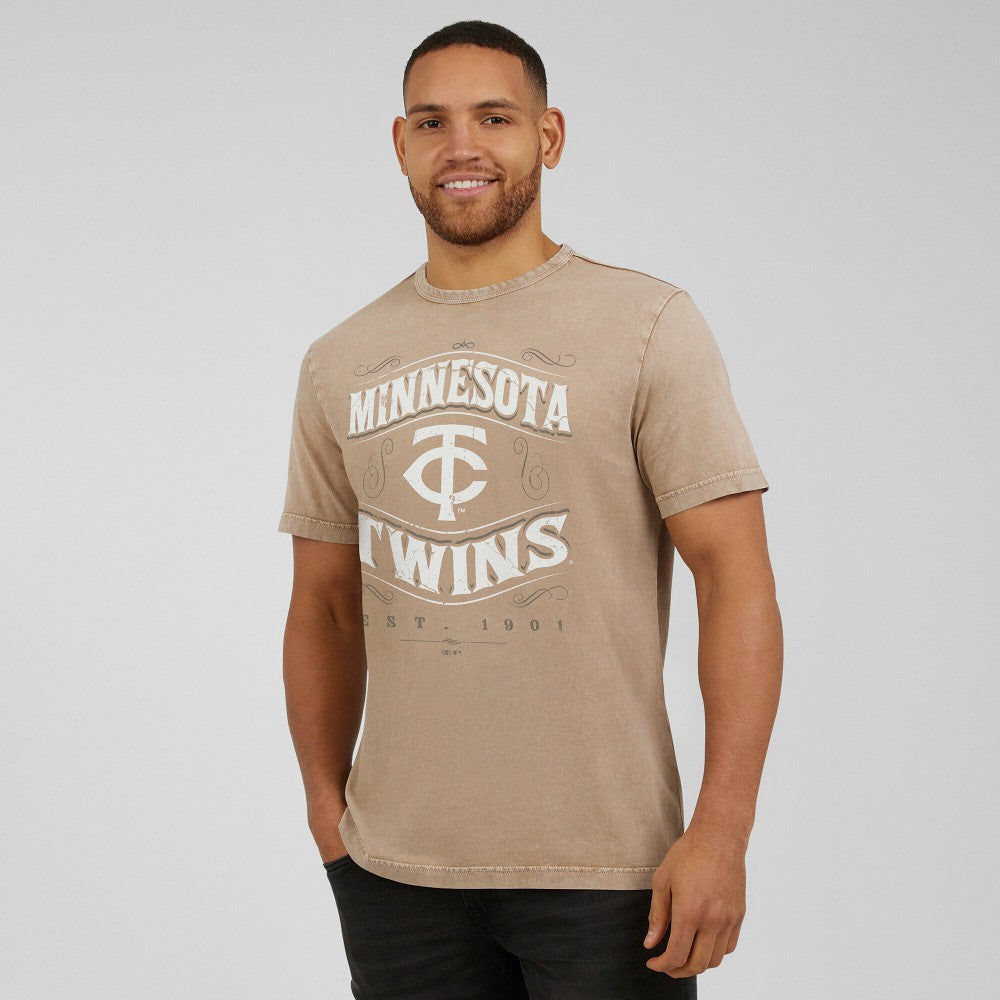Minnesota Twins Darius Rucker Collection by Fanatics Sun Faded T-Shirt - Tan T-shirts