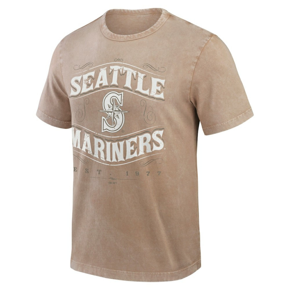 Seattle Mariners Darius Rucker Collection by Fanatics Sun Faded T-Shirt - Tan T-shirts
