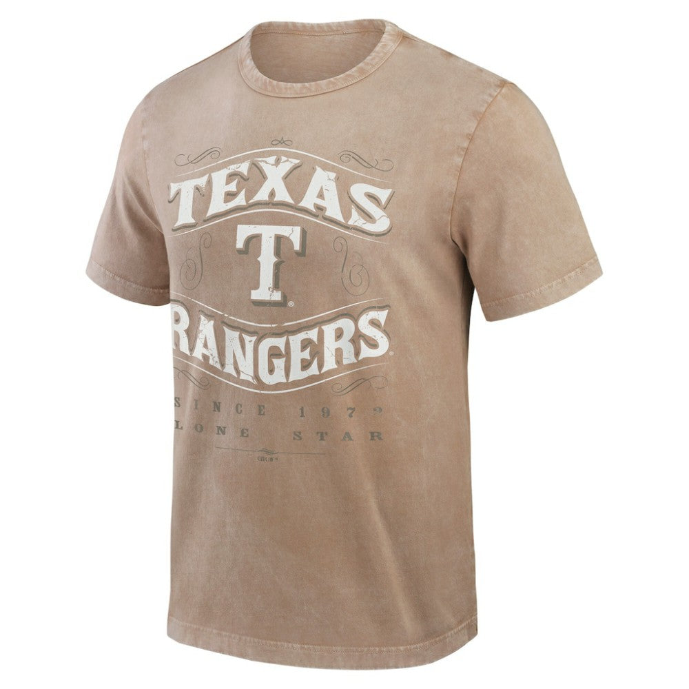 Texas Rangers Darius Rucker Collection by Fanatics Sun Faded T-Shirt - Tan T-shirts