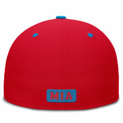 Miami Marlins Nike City Connect Patch Performance Fitted Hat - Red/Blue Hats