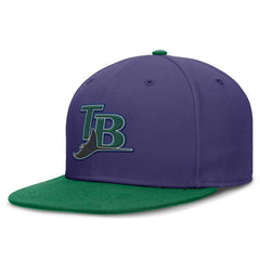 Tampa Bay Rays Nike  True Primetime Two-Tone Performance Fitted Hat - Purple/Green Hats