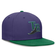 Tampa Bay Rays Nike  True Primetime Two-Tone Performance Fitted Hat - Purple/Green Hats