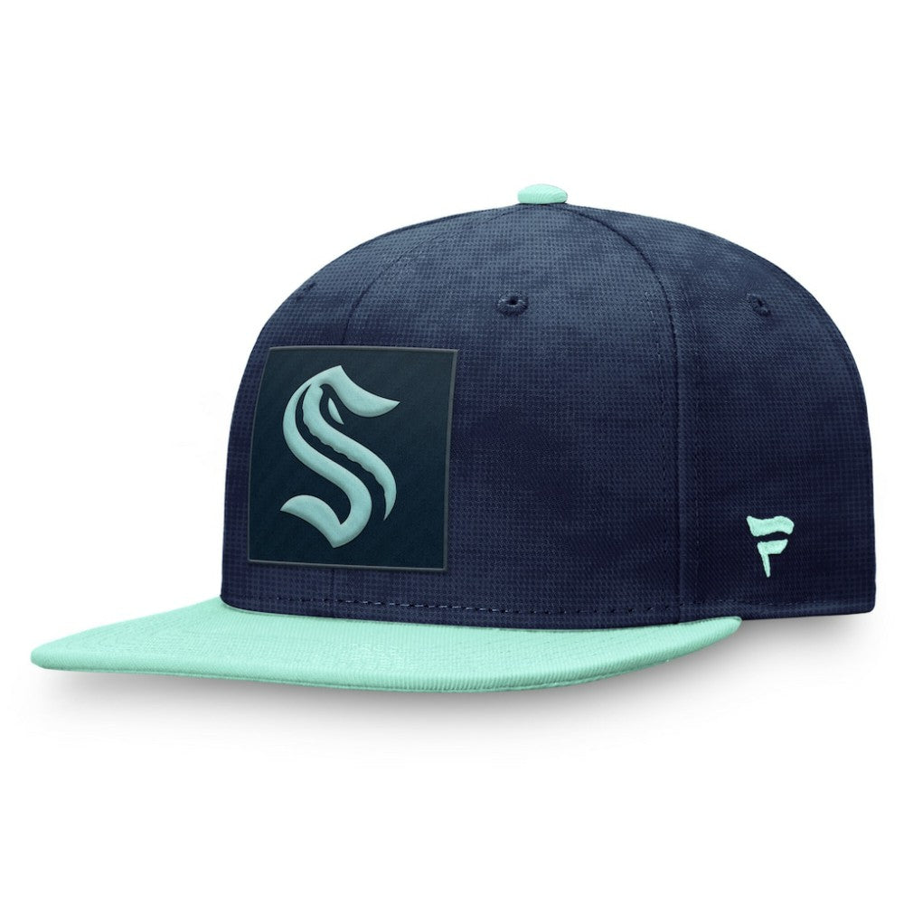 NHL Seattle Kraken Fanatics Authentic Pro Rink Snapback Hat - Deep Sea Blue/Light Blue