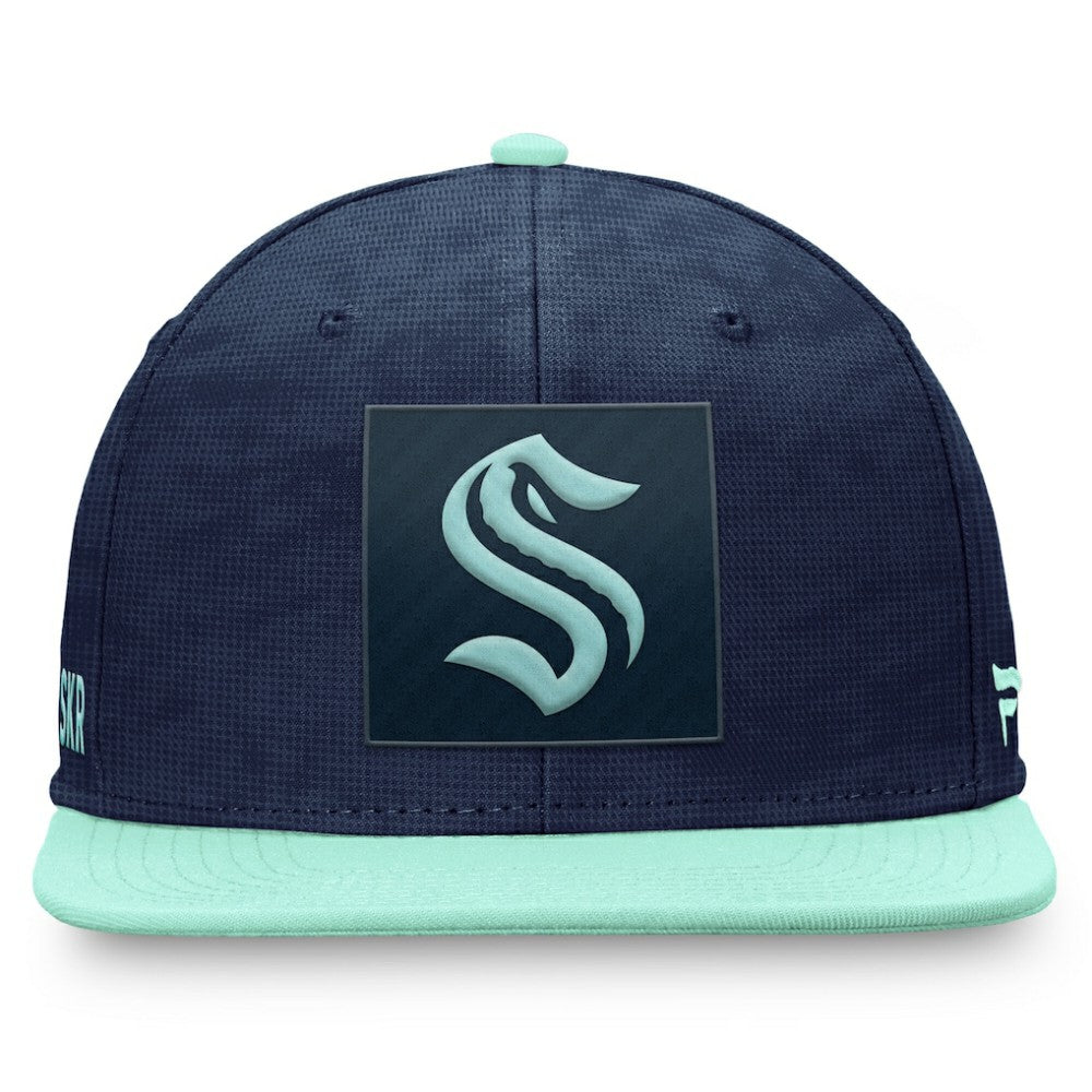 NHL Seattle Kraken Fanatics Authentic Pro Rink Snapback Hat - Deep Sea Blue/Light Blue