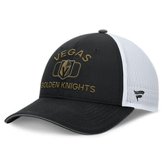 NHL Vegas Golden Knights Fanatics Authentic Pro Rink Adjustable Trucker Hat - Black/White
