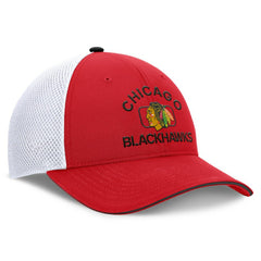 NHL Chicago Blackhawks Fanatics Authentic Pro Rink Adjustable Trucker Hat - Red/White