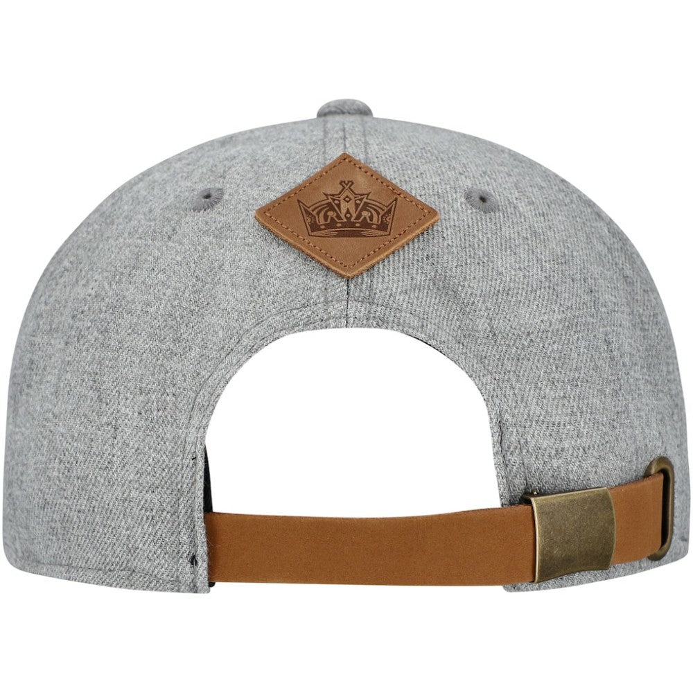 NHL Los Angeles Kings Fanatics Elements A-Frame Leather Strapback Hat - Heather Gray