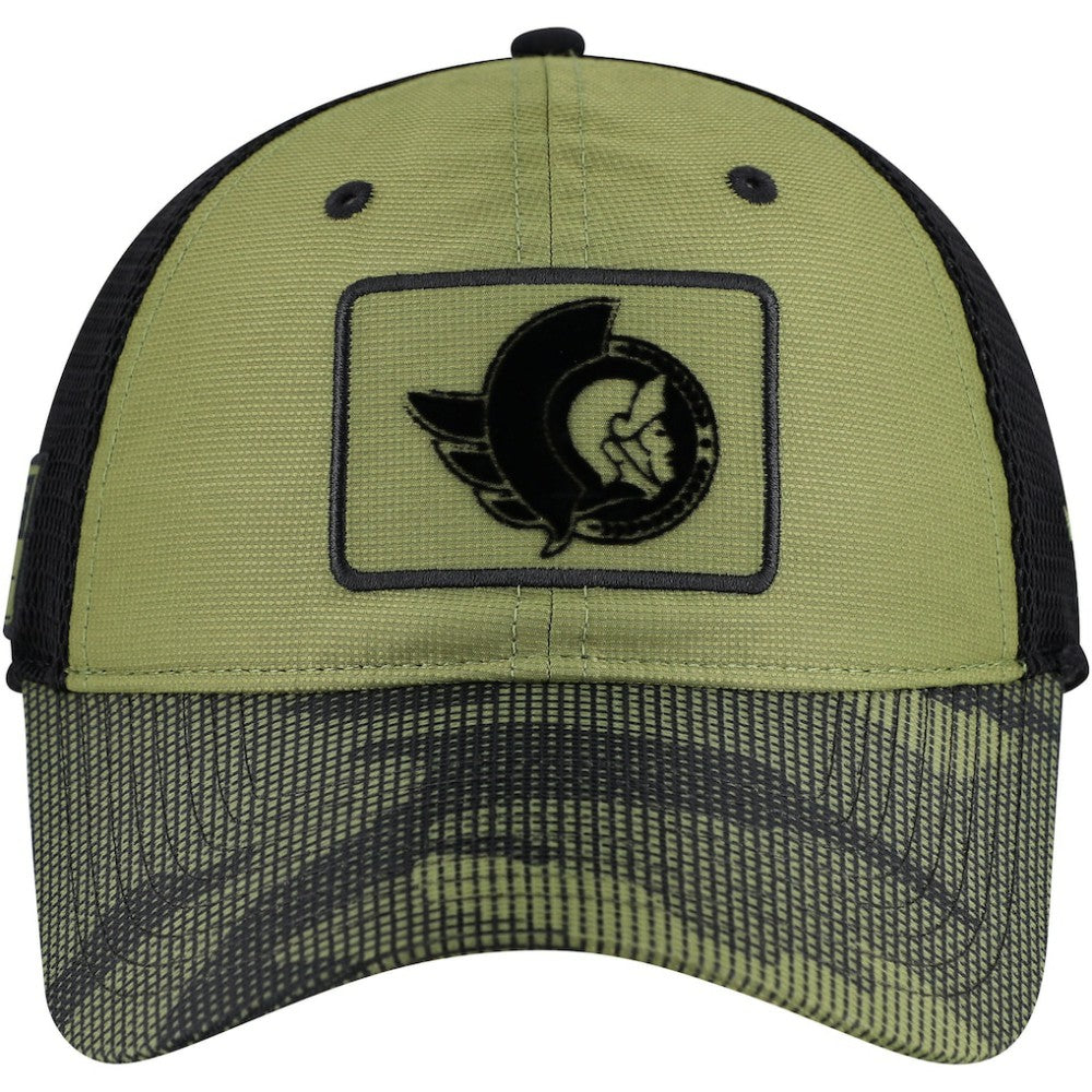 NHL Ottawa Senators Fanatics Military Appreciation Trucker Adjustable Hat - Olive