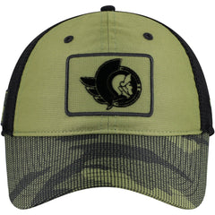 NHL Ottawa Senators Fanatics Military Appreciation Trucker Adjustable Hat - Olive