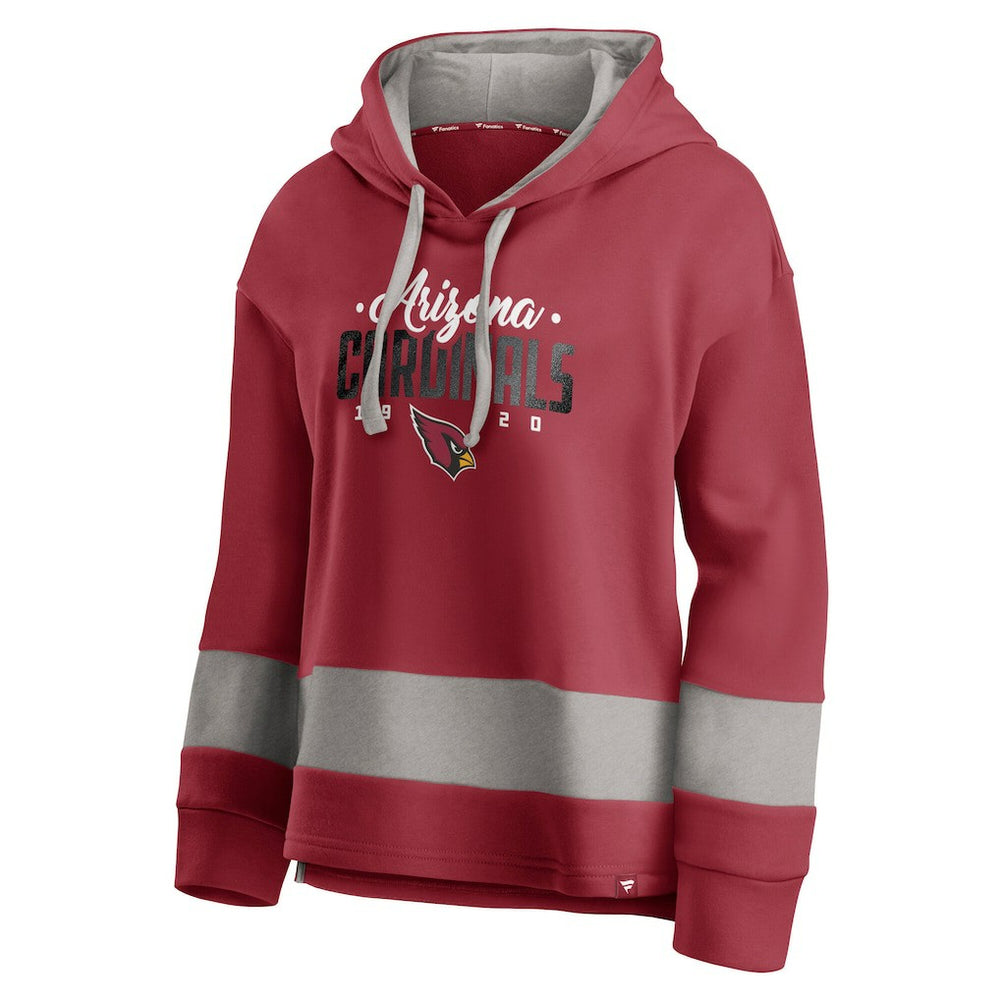 Arizona Cardinals Women's Huddle Up Fundamental Fleece Color Block Pullover Hoodie Cardinal/Gray
