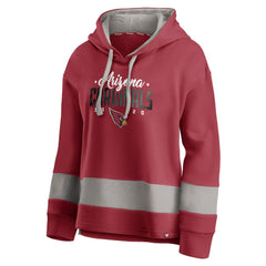 Arizona Cardinals Women's Huddle Up Fundamental Fleece Color Block Pullover Hoodie Cardinal/Gray