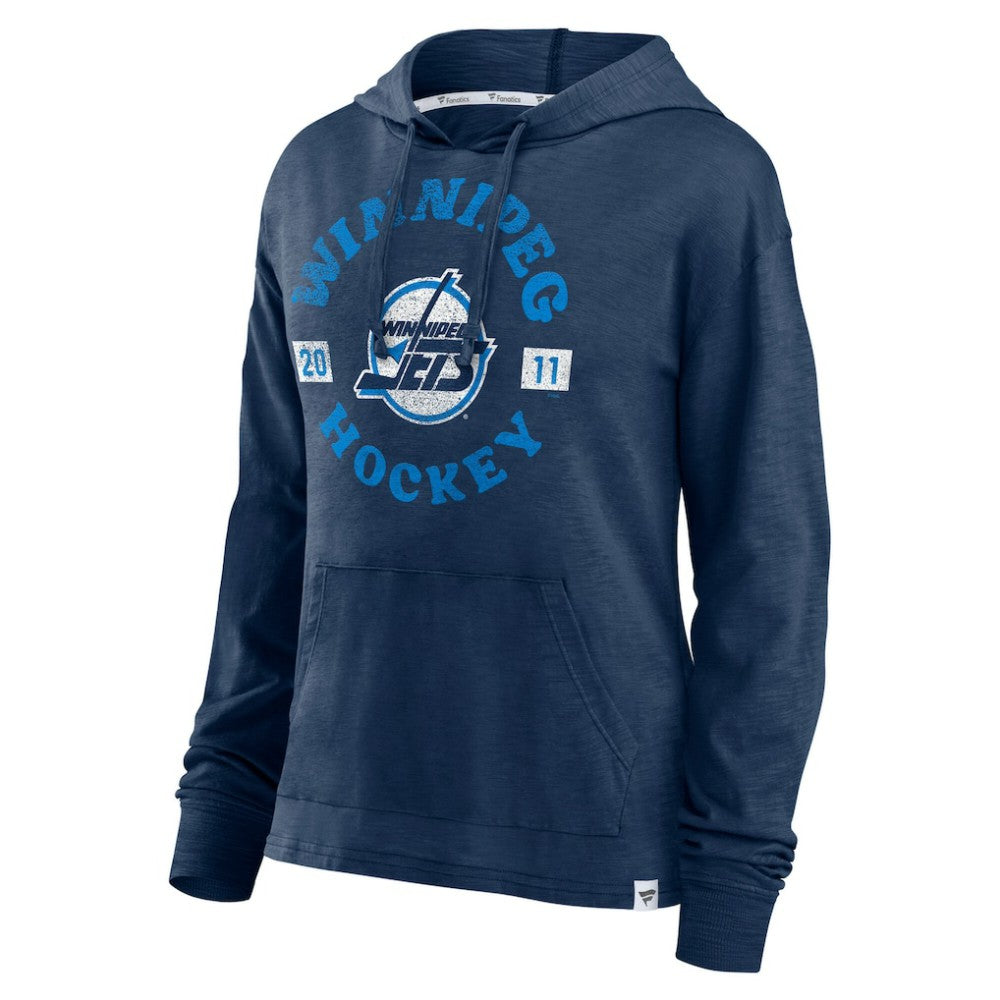 NHL Winnipeg Jets Fanatics Women's Faded Pullover Hoodie - Heather Navy