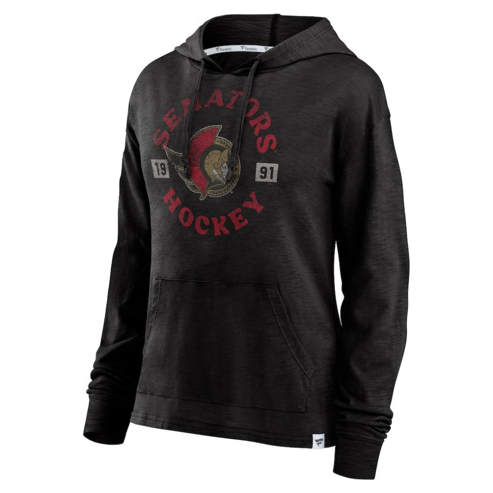 NHL Ottawa Senators Fanatics Women's True Classic Pullover Hoodie - Heather Black