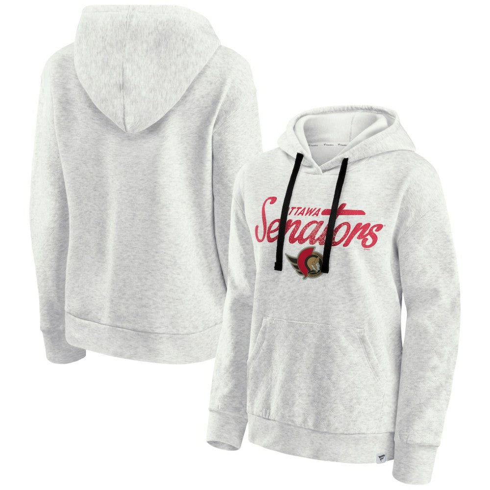 NHL Ottawa Senators Fanatics Women's True Classics Quilted Pullover Hoodie - Oatmeal