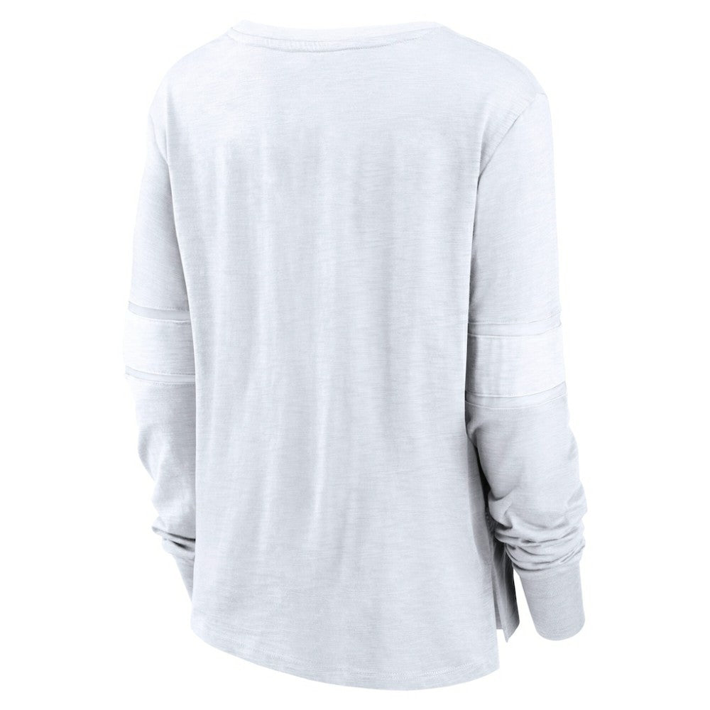 NHL Seattle Kraken Fanatics Women's White Out Lace-Up Fashion Long Sleeve T-Shirt