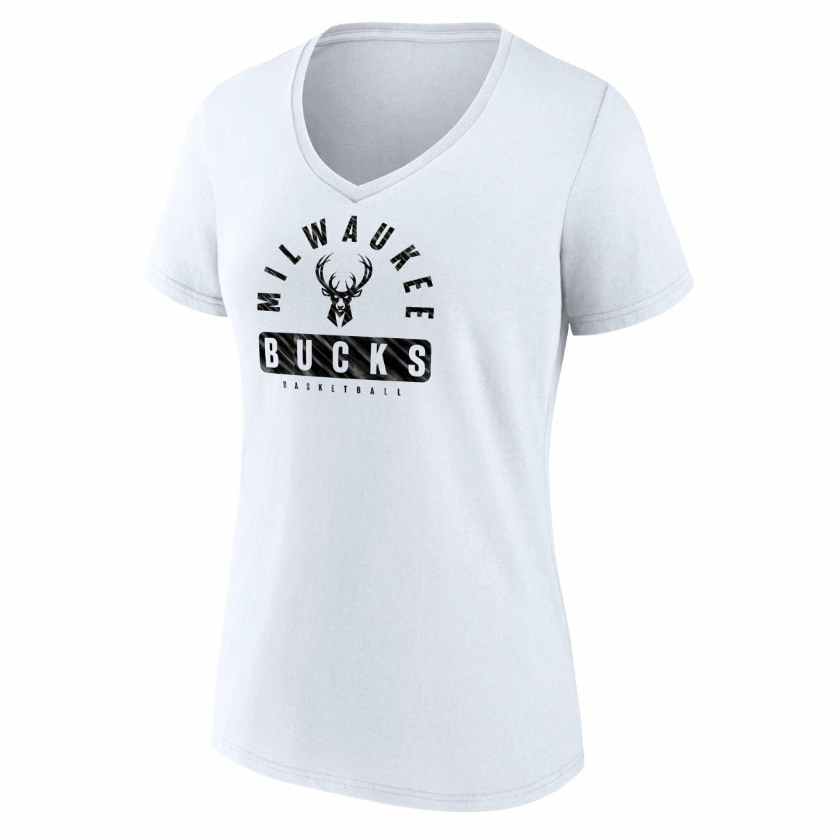 Milwaukee Bucks Women's Bench Warmer V-Neck T-Shirt White