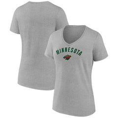NHL Minnesota Wild Fanatics Women's V-Neck T-Shirt - Gray