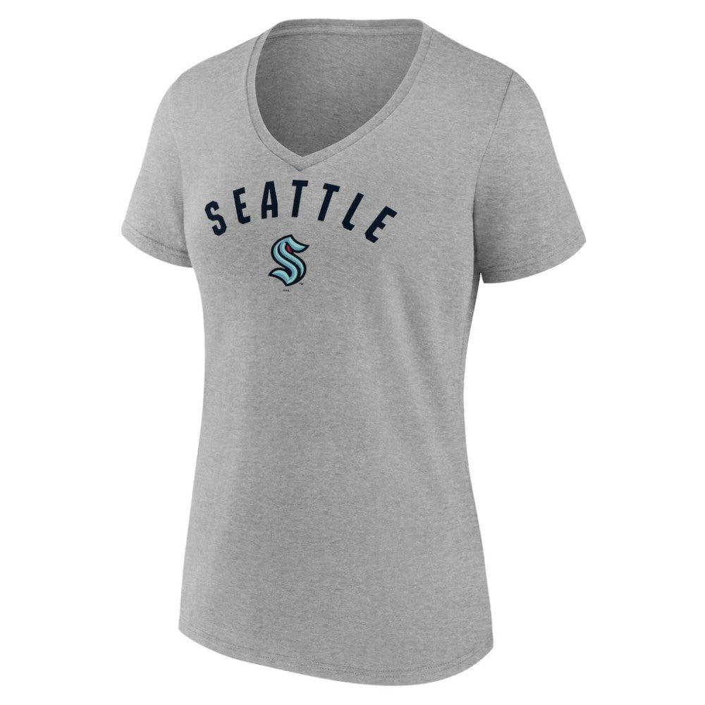NHL Seattle Kraken Fanatics Women's V-Neck T-Shirt - Gray