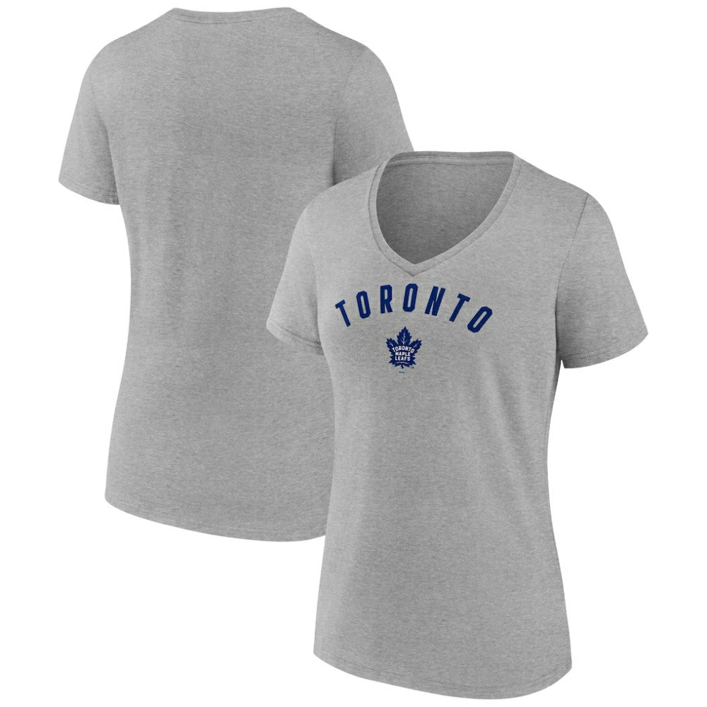 NHL Toronto Maple Leafs Fanatics Women's V-Neck T-Shirt - Gray