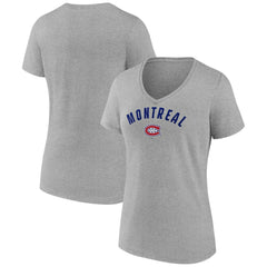 NHL Montreal Canadiens Fanatics Women's V-Neck T-Shirt - Gray