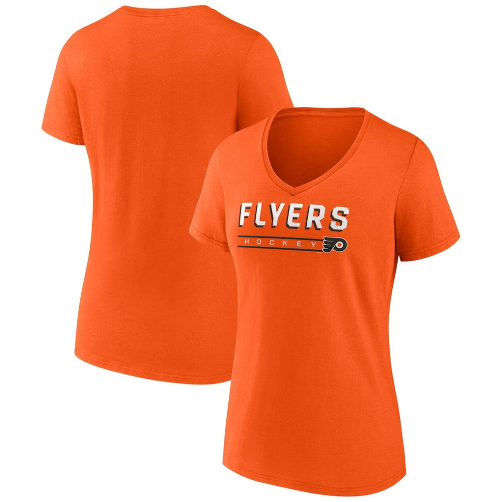NHL Philadelphia Flyers Fanatics Women's V-Neck T-Shirt - Orange