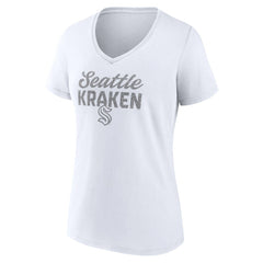 NHL Seattle Kraken Fanatics Women's White Out V-Neck T-Shirt