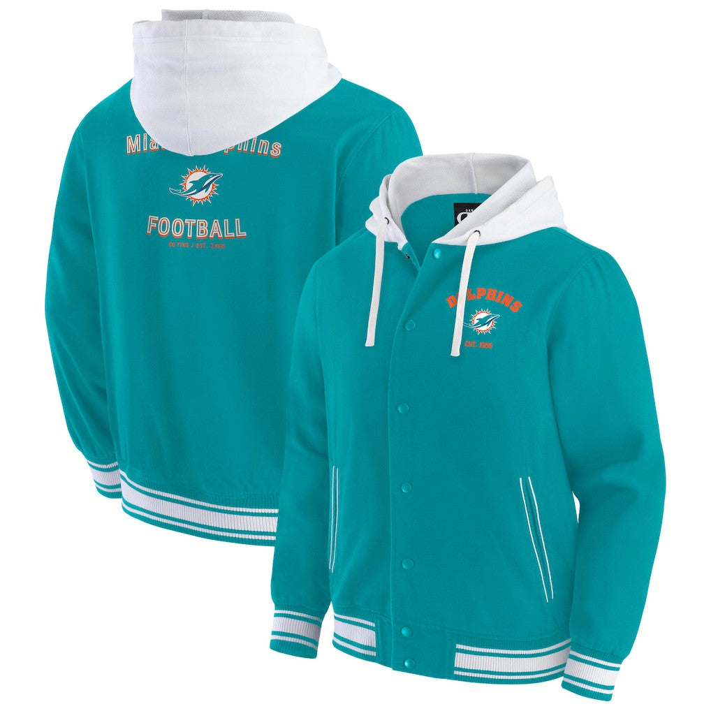 Miami Dolphins Darius Rucker Collection Full-Snap Hoodie Jacket Aqua