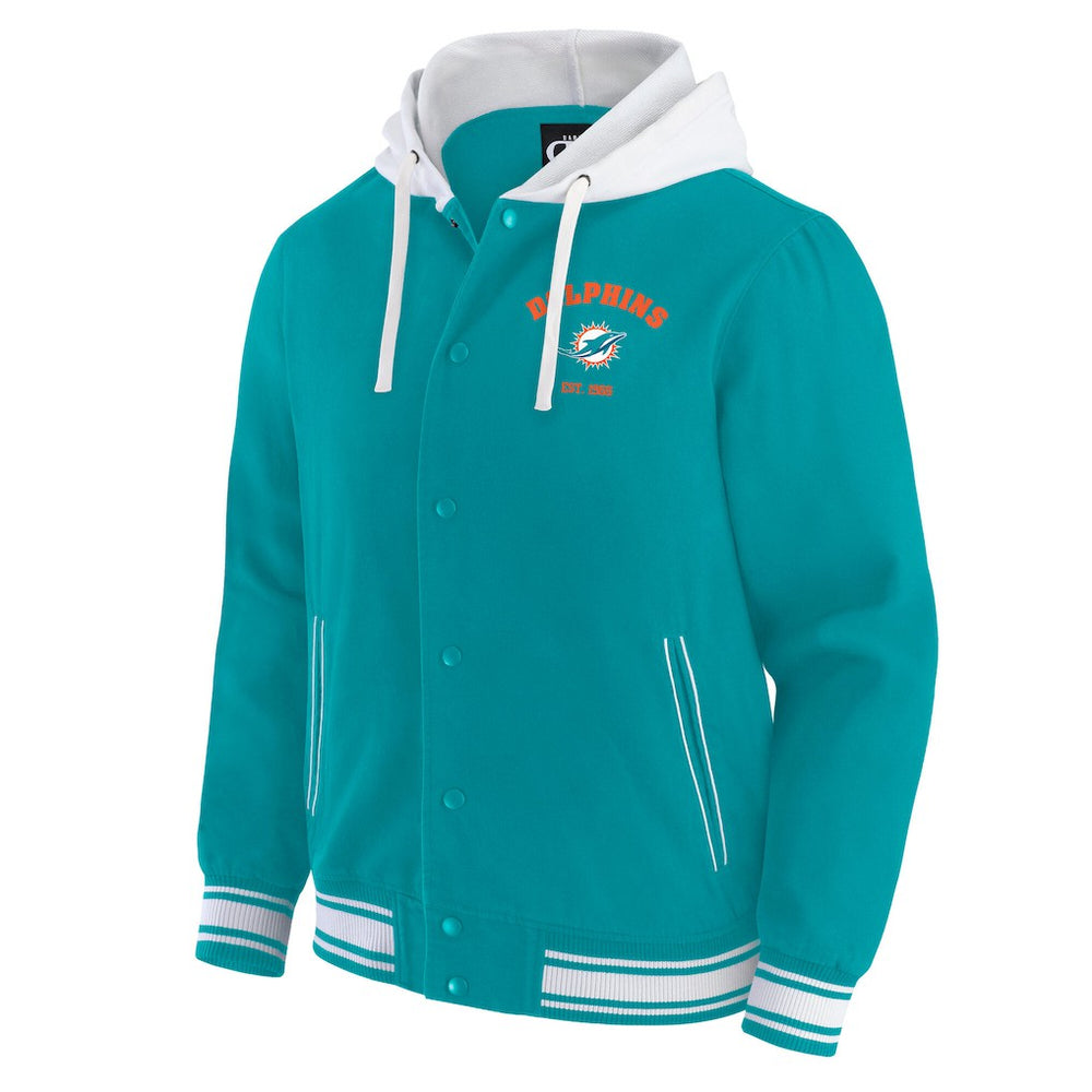 Miami Dolphins Darius Rucker Collection Full-Snap Hoodie Jacket Aqua