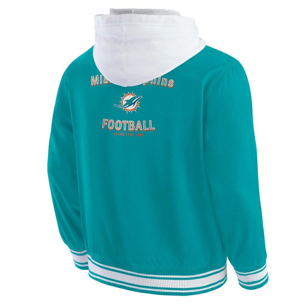 Miami Dolphins Darius Rucker Collection Full-Snap Hoodie Jacket Aqua